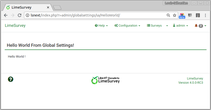 Full page HelloWorld Module