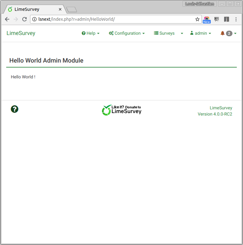 Full page HelloWorld Module