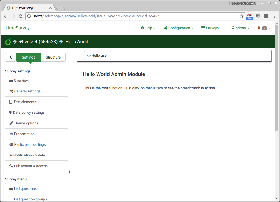 Full page HelloWorld Module